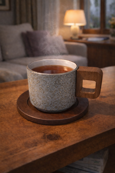 طقم 6 كاسات شاي  رمادي غامق