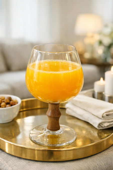 طقم 6 كاست عصير ساق خشب وسط