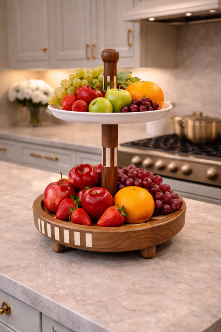 مضيفة طبقتين خشب ومعدن