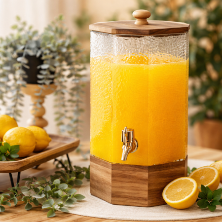 شاف مبزر مضلع مع قاعدة خشب