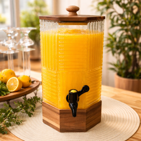 شاف مضلع محزز حنفية مع قاعدة خشب