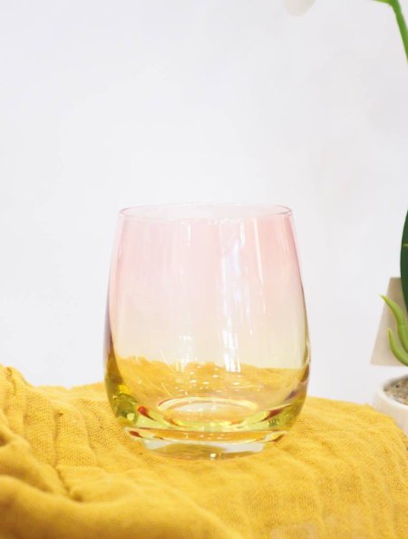 طقم كاسات 6 قطع - شفاف مع لون