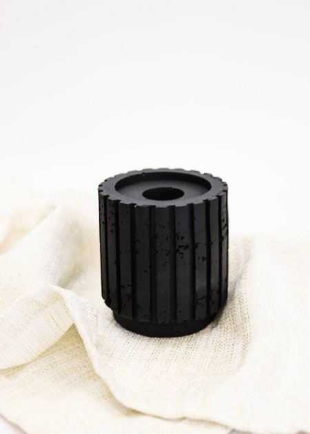 شمعذان على شكل رخام - اسود