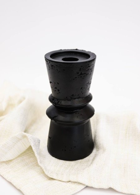 شمعذان على شكل رخام - اسود