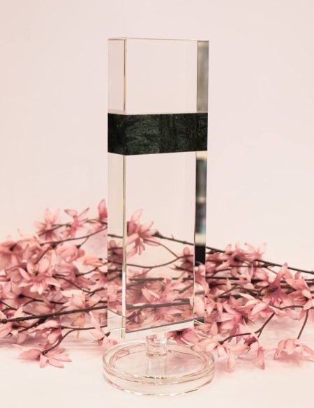 قطعة كريستال شفاف مع رخام