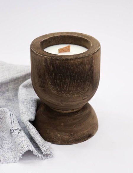 شمعة خشب - swan rose