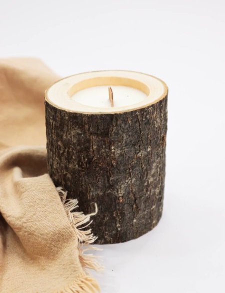 شمعة خشب - swan rose