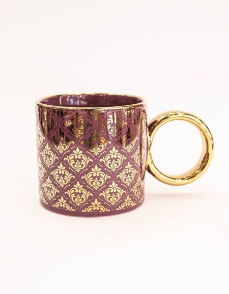 مج نسكافيه بنفسجي وذهبي