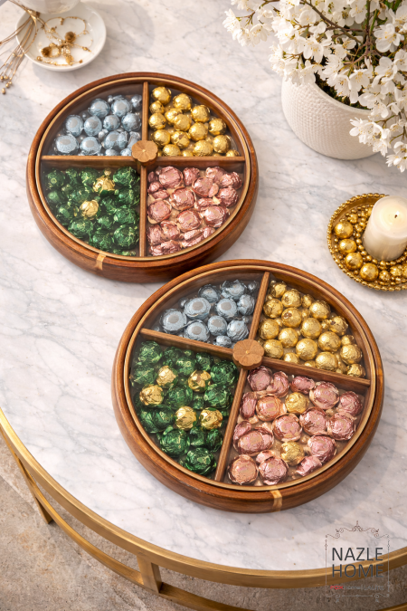 مضيفة دائري مقسمة 4 غطا اكريلك