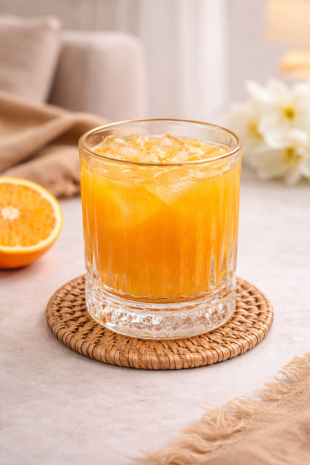 طقم كاسات عصير 6 قطع مع حز ذهبي