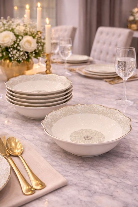 طقم صحون مكسرات 6 قطع مزخرف