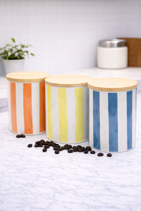 طقم سكريات ملون - غطا بامبو