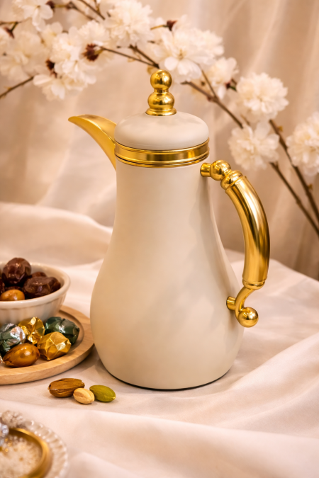 تيرموس قهوة افوايت مع ذهبي