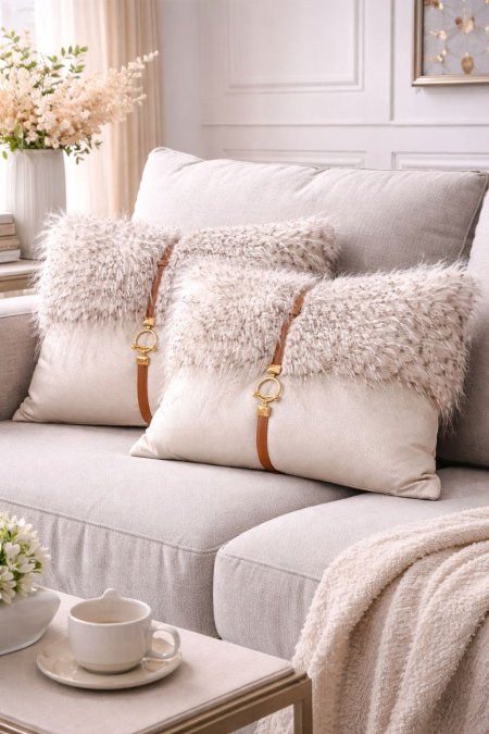 كوشينز فرو بيج30*50 مقلم مع حزام بني جلد