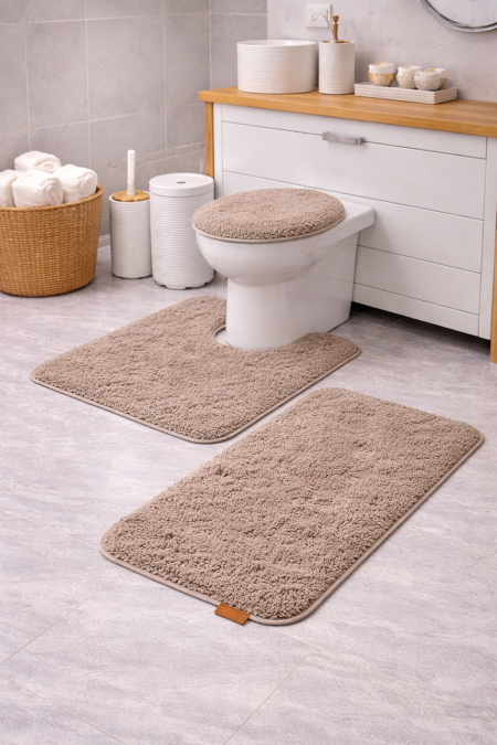 طقم دعسات 3 قطع لون بني