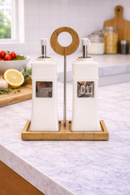 طقم 2 علب زيت - مع ستاند