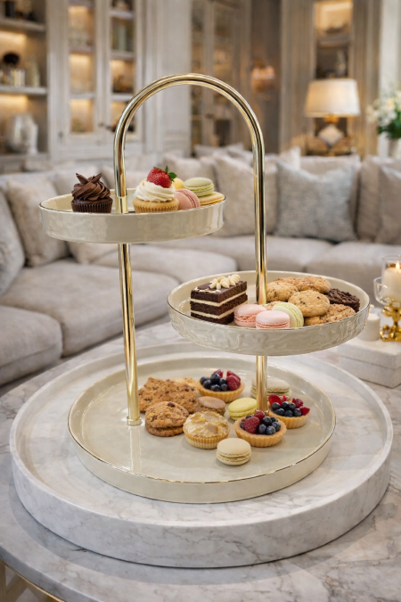 مضيفة تقديم 3 طبقات بيج فاتح