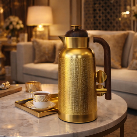 تيرموس ذهبي مع خشب