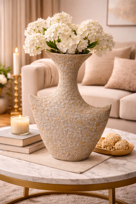 تحفة رخام منقش بيج ورمادي