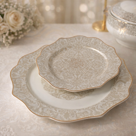 طقم ضيافة 7 قطع جاط مع 6 صحون وسط