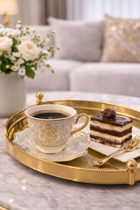 طقم 6+6 فناجين قهوة مزخرف 