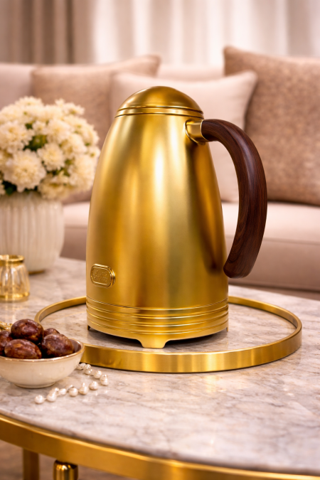 تيرموس ذهبي يد خشب