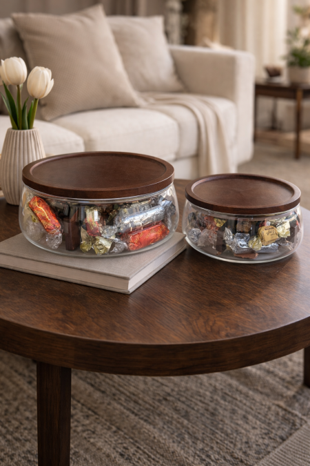 مضيفة تقديم مدورة مقسمة من الداخل