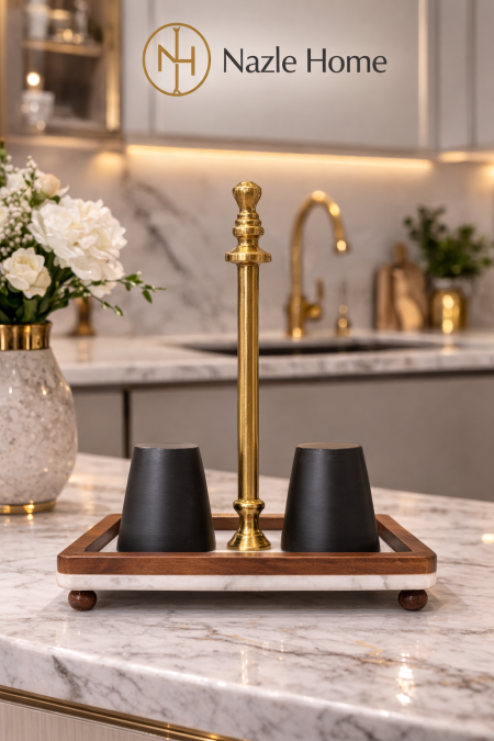 ستاند كاسات رخام وخشب