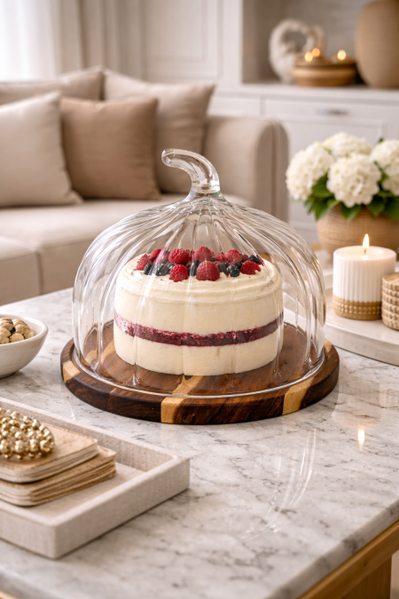 مضيفة تقديم خشب غطا زجاج