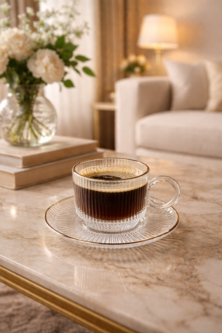 طقم 6 فناجين قهوة محزز