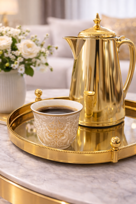 طقم 12 الفنجان قهوة ساده مزخرف 