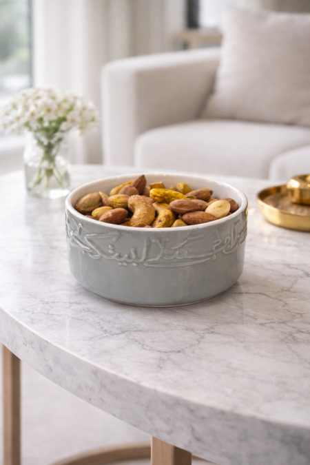 طقم 6 صحون مكسرات رمادي