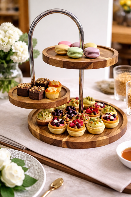 مضيفة تقديم خشب3 طبقات