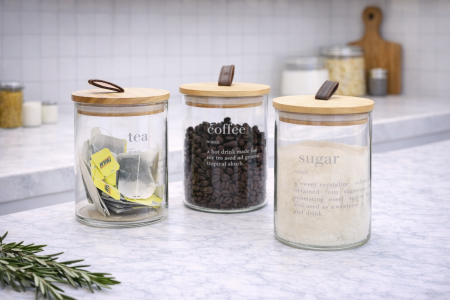 طقم سكريات 3 قطع - غطا خشب بامبو