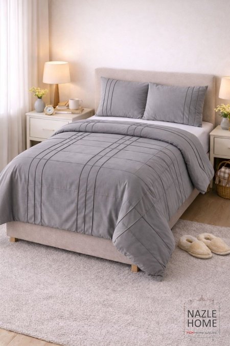 طقم جودل رمادي مخطط جودل + مخدات