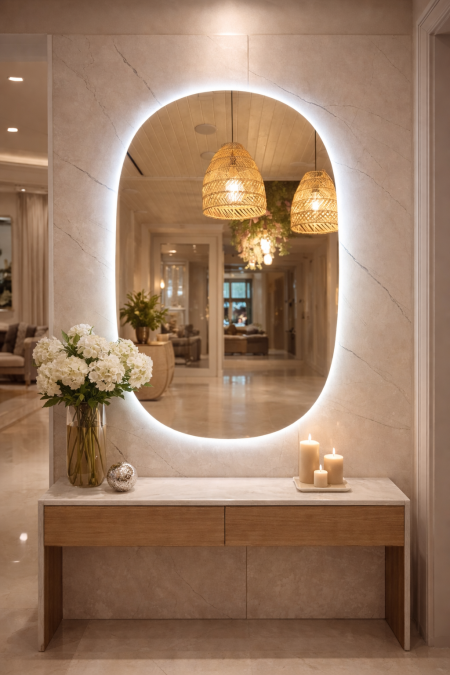 مرآة اضاءة usb -55 قياس 50*75