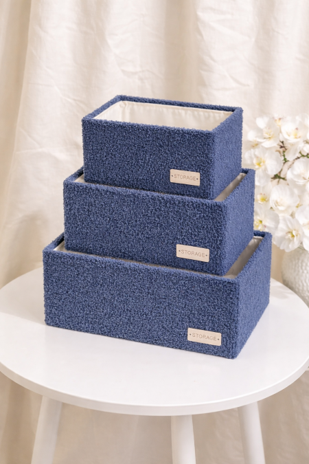 سلة مستطيل فرو منتشش. رمادي غامق