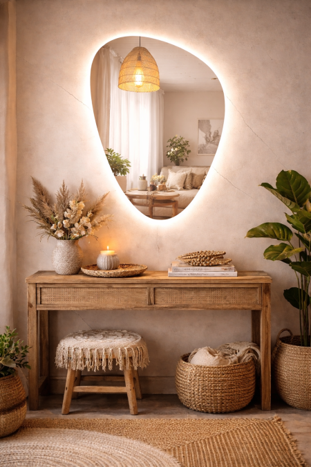 مرآة اضاءة usb -52 قياس 60*90 سم