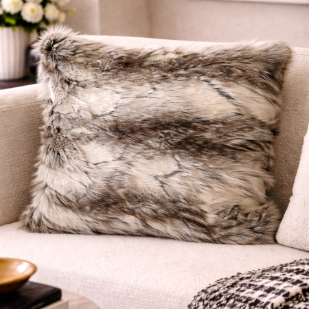 كوشينز 45*45 فرو رمادي موشح بني