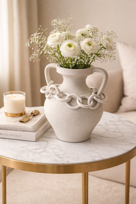 فازه سيراميك مع جنزير