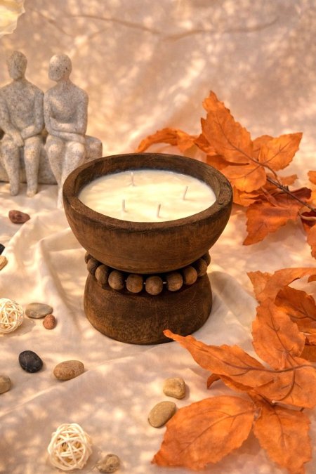 شمع خشب ٣ فتلات