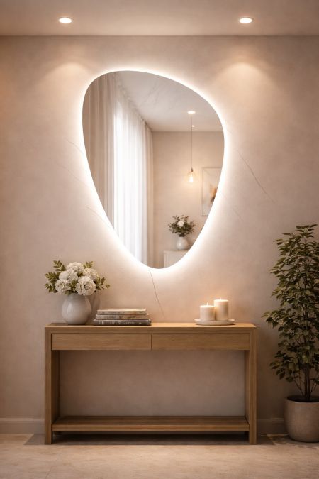 -50 مرآة مع اضاءة usb قياس 60*90