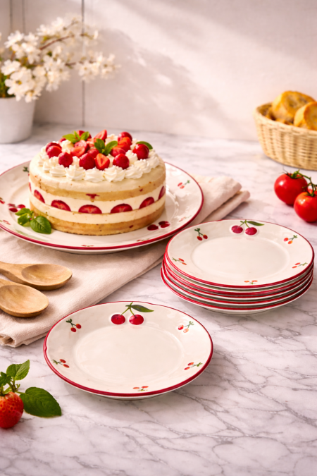 طقم 7 قطع  / صحن حجم كبير + 6 صحون للتقديم