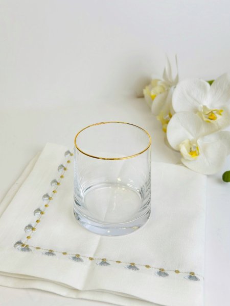 كاسات عصير حز ذهبي - 6 قطع