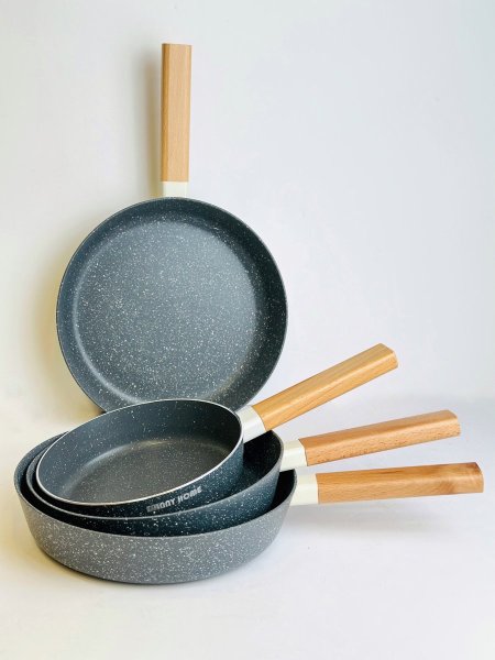 قلاية جرانيت يد خشب حيط عالي