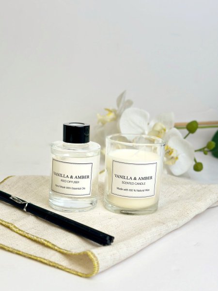 طقم معطر عيدان مع شمعة