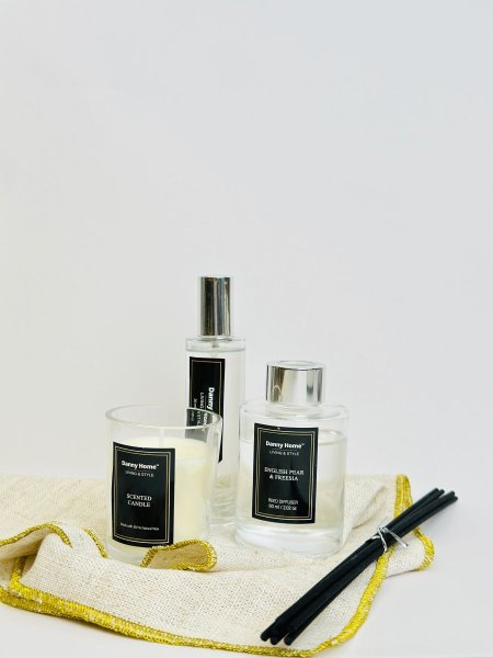 طقم معطر عيدان مع شمعة