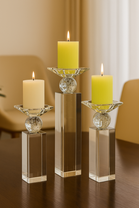 شمعدان كريستال / 3 احجام