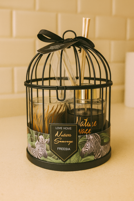 بكج معطر وشمعة مع قفص