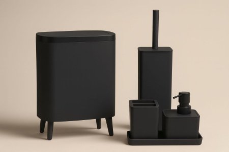 طقم حمام 6 قطع لون اسود